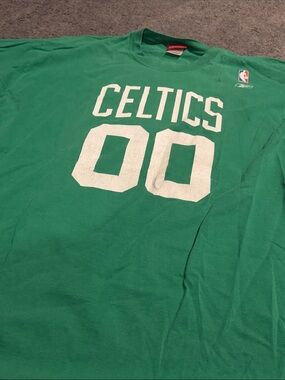 Reebok Green Celtics Short Sleeve Shirt with White Print
